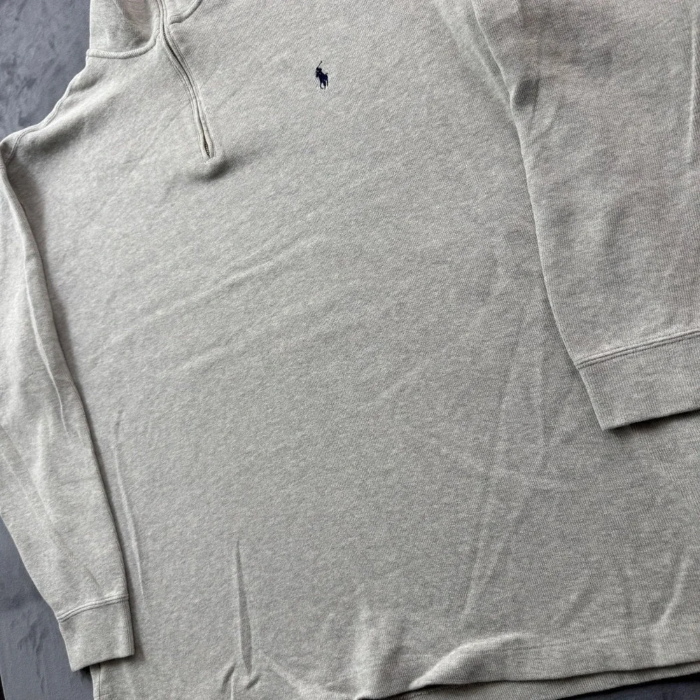 Polo Ralph Lauren Mens 2XLT Grey 1/4 Zip Pullover Cotton Sweater Tall Big & Tall